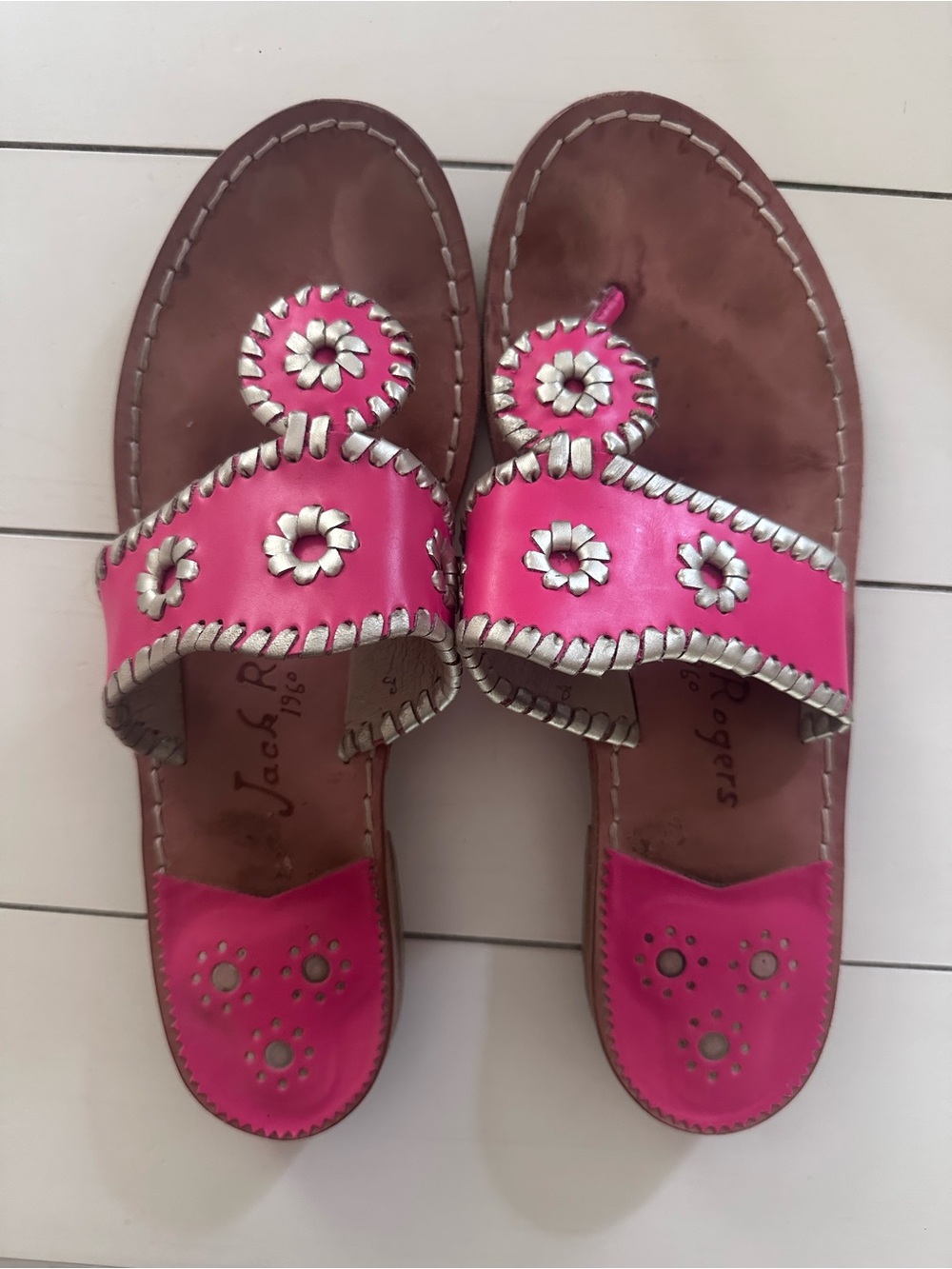 Jack Rogers Pink & Silver Sandals